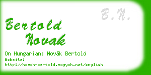 bertold novak business card