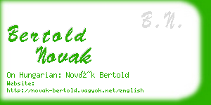 bertold novak business card